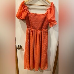 Maternity Dress For Baby Shower  Casual Square Neck Smocked Flowy Midi Pregnancy